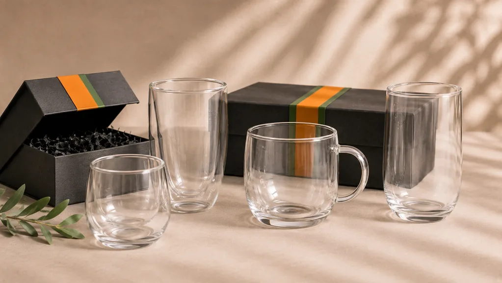 Representative glass drinkware styles for a custom project