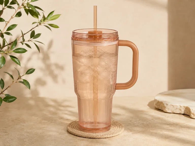 Large Handle Tumbler — Plastic Drinkware